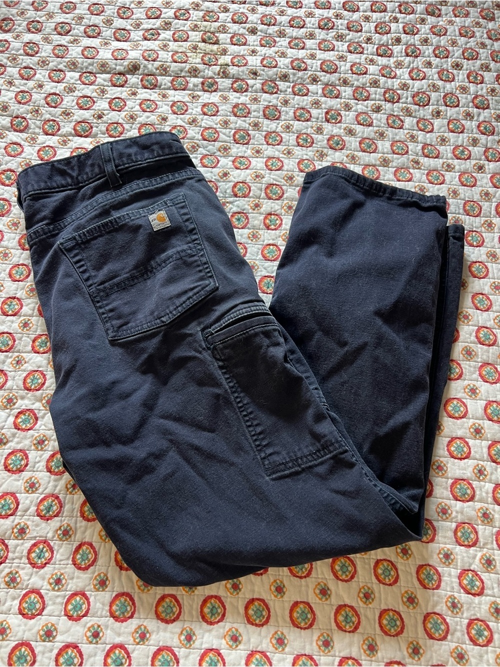 Carhartt Cat 2 2112 Navy Flame Resistant Work Pants size 16 Short